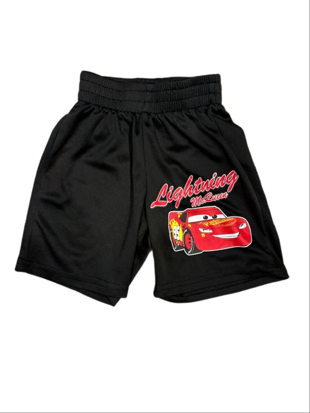 Disney Pixar Cars Lightning McQueen Boys Mesh Athletic Shorts (Size 4)
